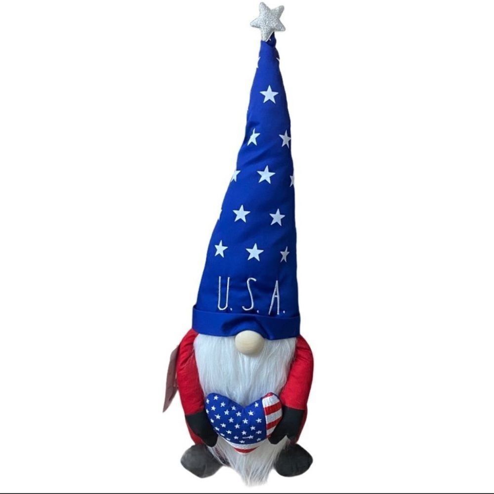 RAE DUNN July 4th USA Gnome America Heart Stars Decor BBQ Patriotic Party Flag